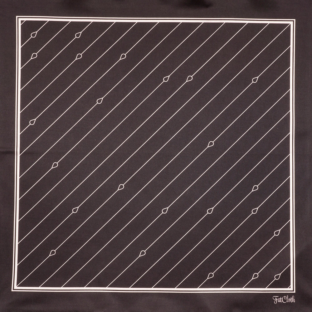FatCloth Bernie Gray pocket square – charcoal handkerchief with subtle pin-stripe pattern