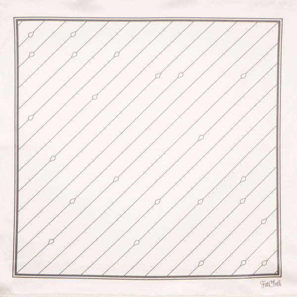 The timeless pin-stripe FatCloth Bernie White multipurpose handkerchief is stylish accessory for suits and formal wear