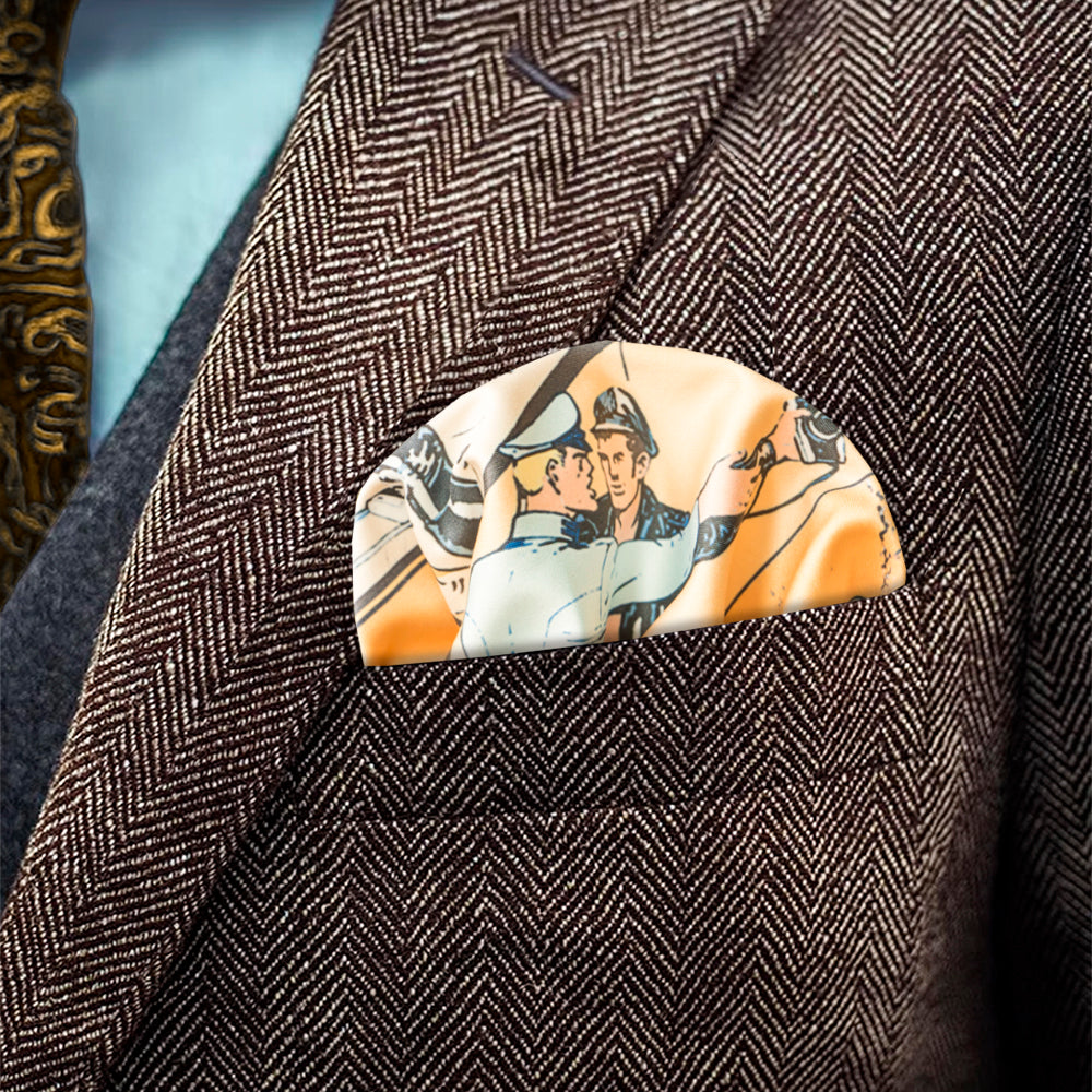 Peachy orange pocket square where to me are in an argument