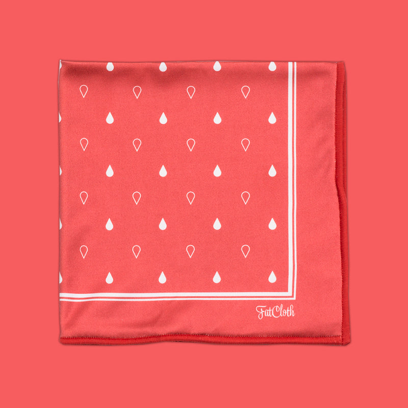 FatCloth Earl Red pocket square - classic red handkerchief with polka-dot pattern