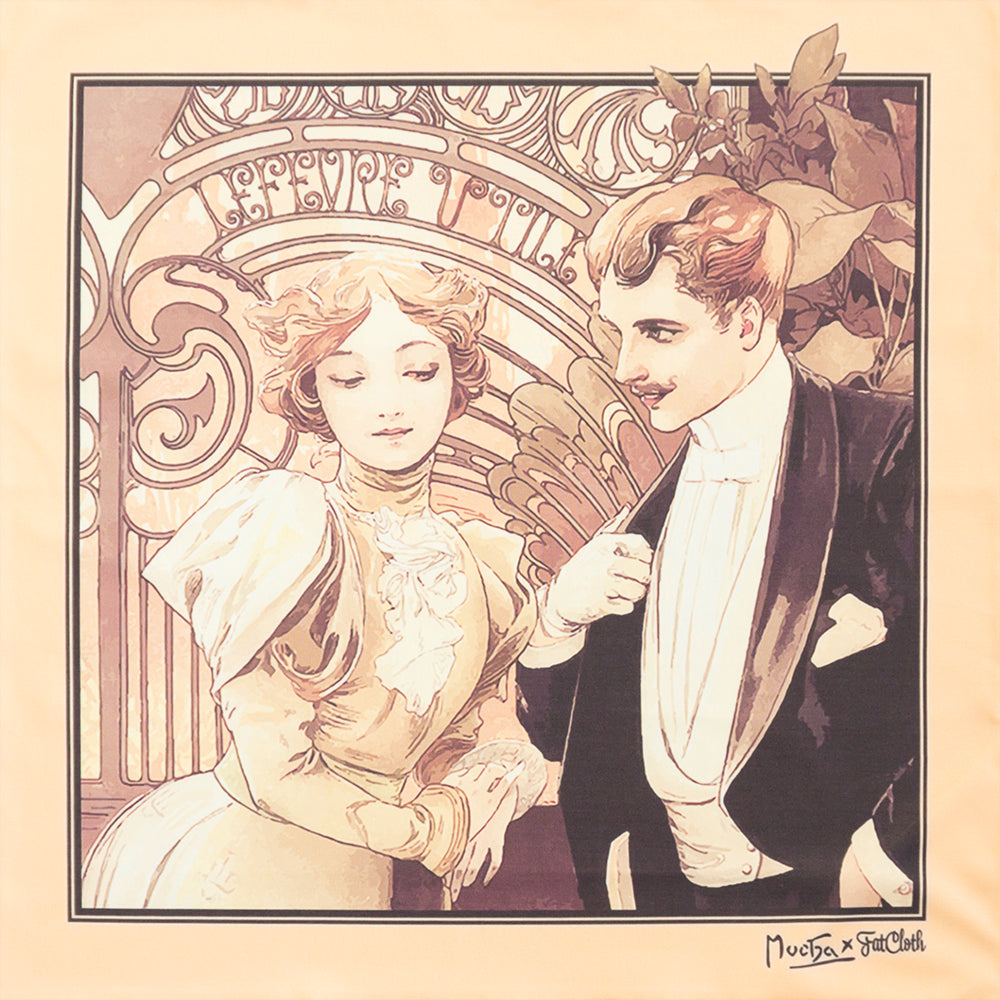 Sepia art nouveau design by Alphonse Mucha – FatCloth Flirt pocket square