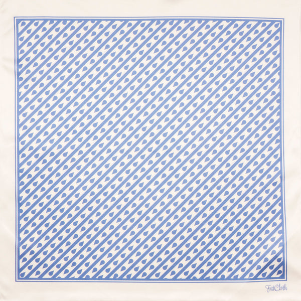 Subtle striped blue and white pattern of FatCloth Vincent pocket square is the signature design of the brand
