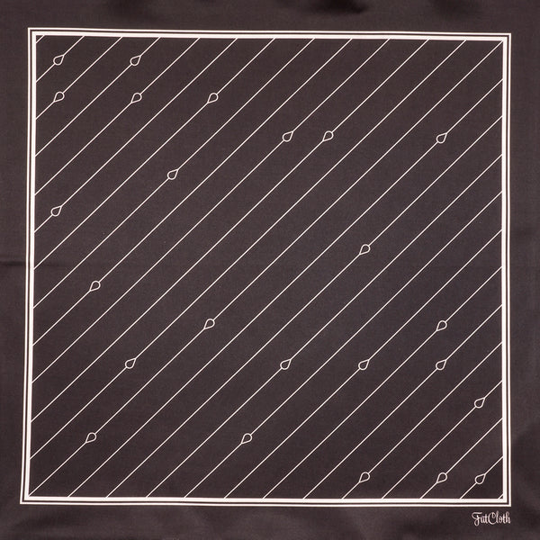 FatCloth Bernie Gray pocket square – charcoal handkerchief with subtle pin-stripe pattern