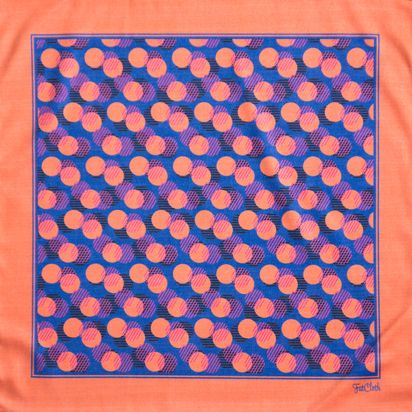 Dotted FatCloth Blinky pocket square adds a trendy touch to the outfit