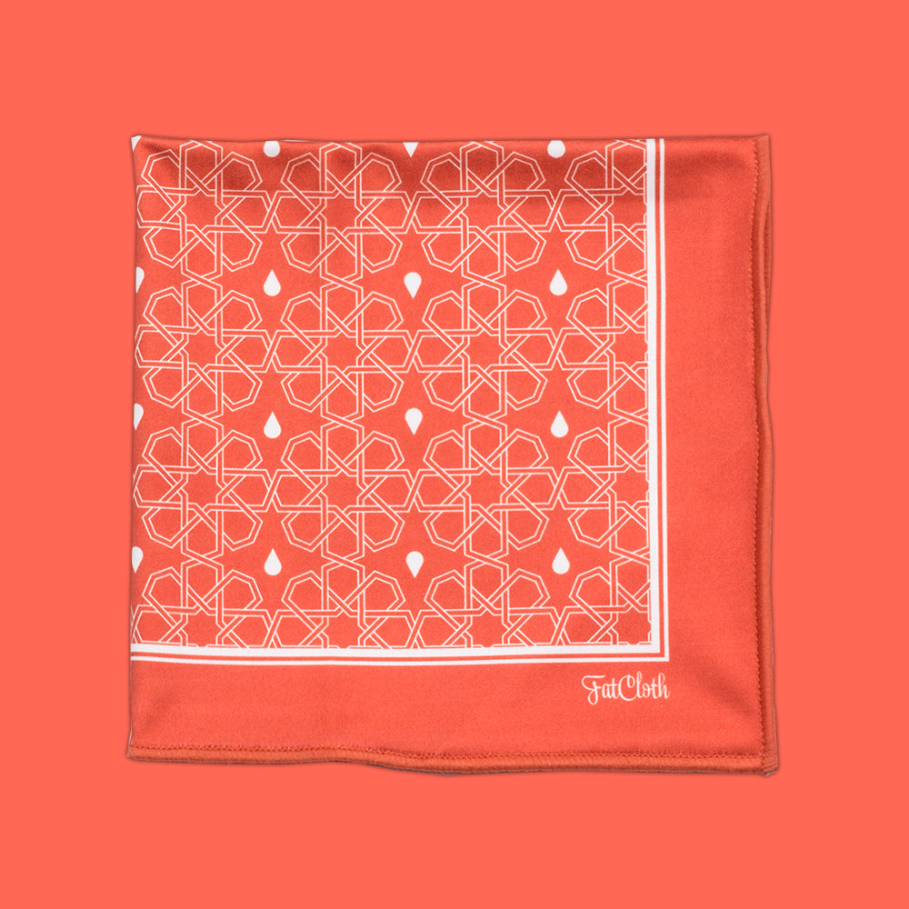 Stylish Butrus Orange pocket square by FatCloth men's fashion accessory with a subtle, yet elegant design