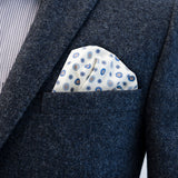 The pale yellow and light blue dotted design of Charles Blue is a timeless classic