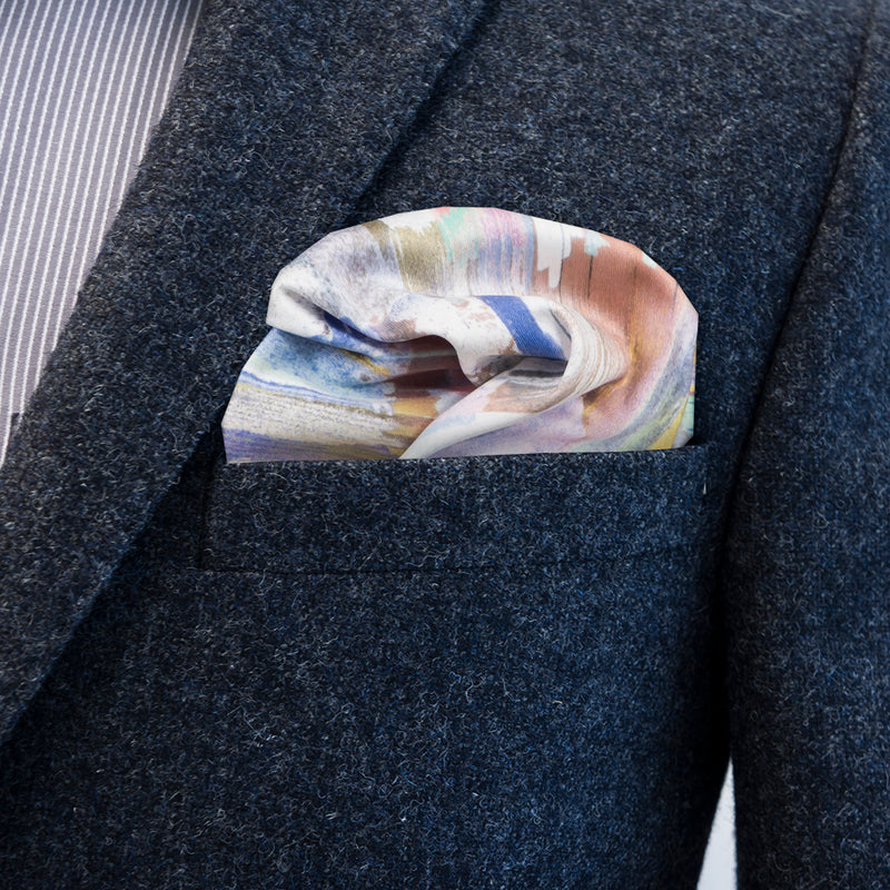 A piece of art in your pocket – FatCloth Claude pocket square really turns heads