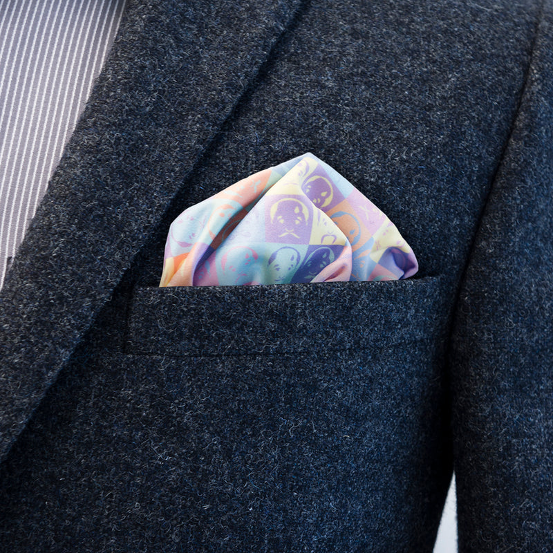 Relaxed design of FatCloth Jukka pocket-handkerchief pops nicely up from dark pockets for connoisseurs alike