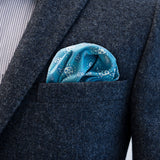 Multipurpose pocket square FatCloth Ludwig Petrol – a turquoise oasis that pops out of plain coloured jackets