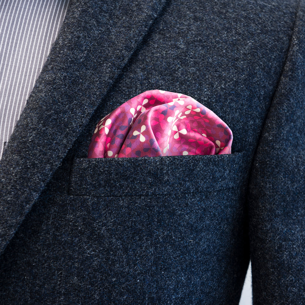 FatCloth Manuel Purple multipurpose pocket-handkerchief looks especially good in dark blue and gray pockets