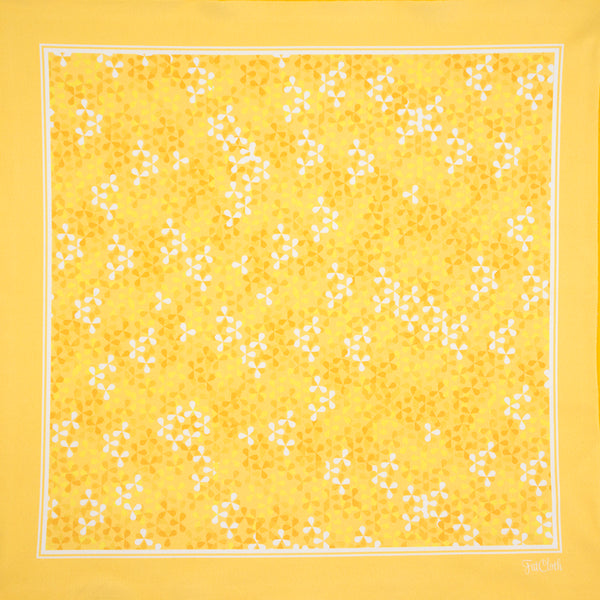 Stylized FatCloth Manuel Yellow pocket square floral pattern is like sunshine in your pocket