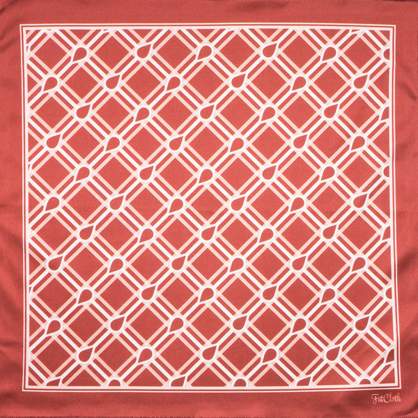 FatCloth Marcus Maroon pocket square’s earthy burgundy red chequered pattern is simple yet stylish