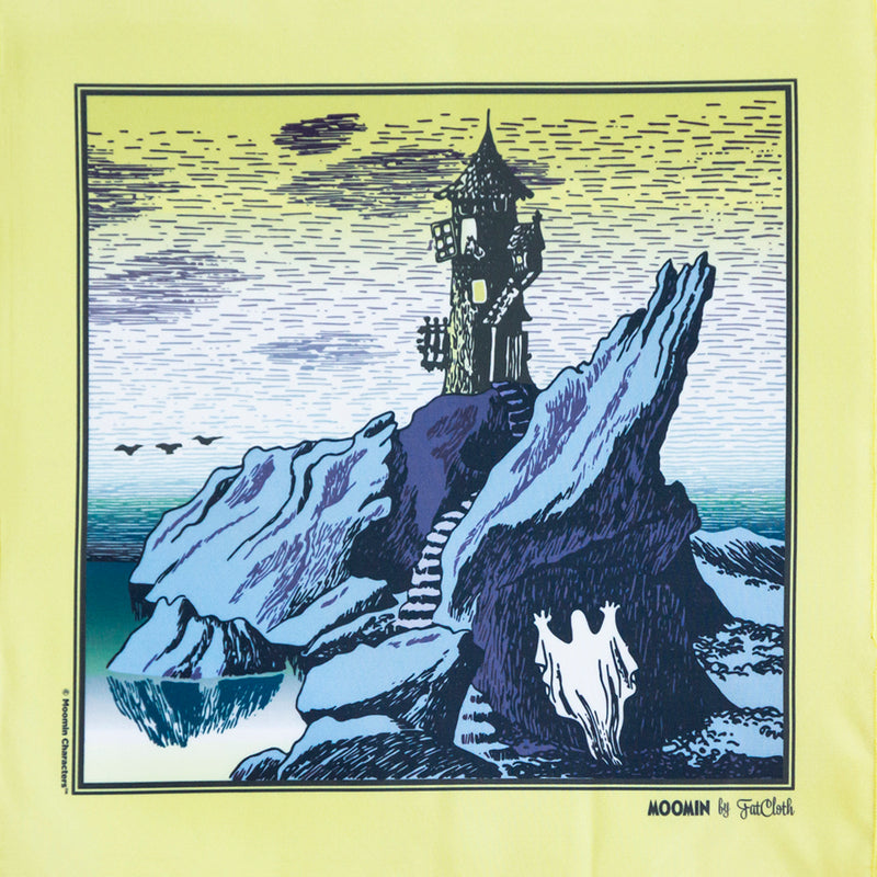 Serene FatCloth for Moomin Lighthouse pocket square design from the novel Moominpappa’s Memoirs
