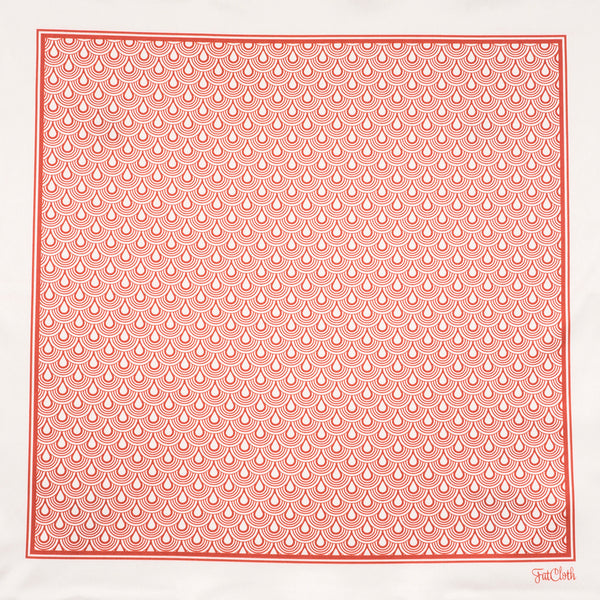 FatCloth Musashi Red microfiber hanky – versatile accessory for suits and formal wear with Japanese style seigaiha design