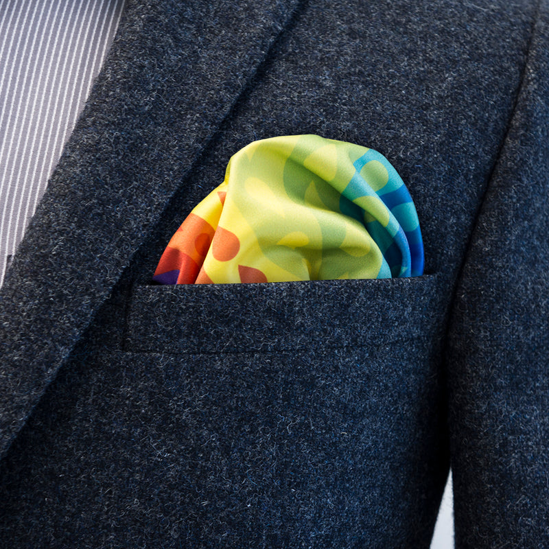 FatCloth Nelson multipurpose pocket square’s rainbow colours will pop out of any pocket to tell a story