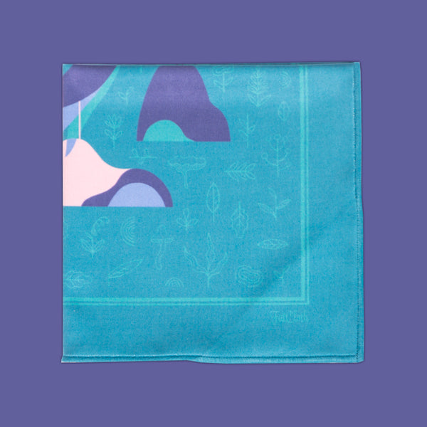 Aqua and blue FatCloth Oula pocket square – men's fashion accessory with exceptional design