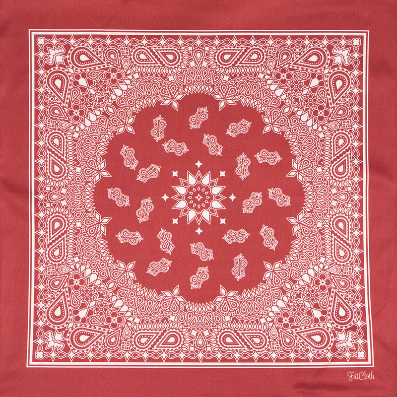 FatCloth Salvatore Red pocket square – multipurpose microfiber handkerchief with re-designed bandana pattern