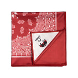 Double-sided bandana pattern microfiber FatCloth Salvatore Red is great for wiping delicate surfaces – if it gets dirty just flip it over!