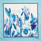 FatCloth Sammy pocket square features moody blue tone watercolour floral design 