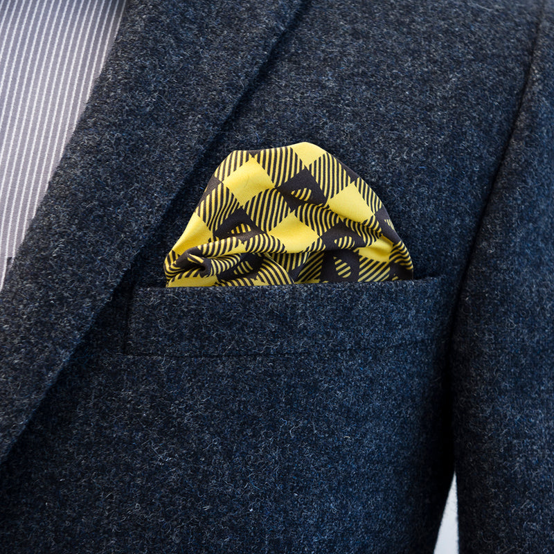 Stig Yellow hankie by FatCloth works best in the pockets of casual wear