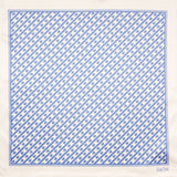 Subtle striped blue and white pattern of FatCloth Vincent pocket square is the signature design of the brand