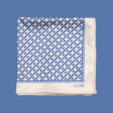 FatCloth Vincent pocket square - elegant blue and white handkerchief with striped pattern