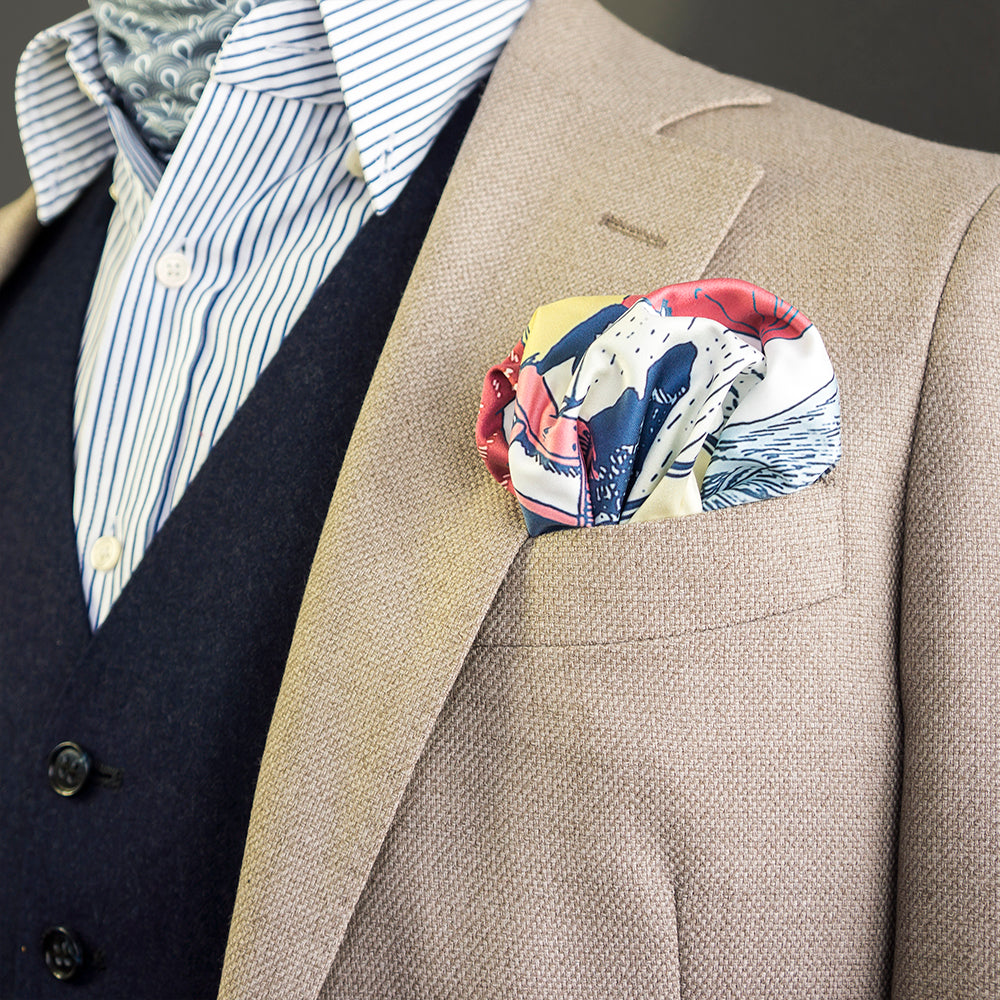 The elegant FatCloth for Moomin multipurpose pocket square in primary colours
