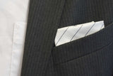 The classic FatCloth Bernie White pocket square is the weapon of choice for the official occasions