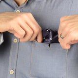 FatCloth Earl Ink pocket square is a great match for denim as well