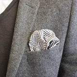 FatCloth Gregory Bone pocket square proves that fishbone on fishbone really works!