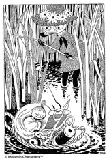 FatCloth for Moomin Angler is based on Tove Jansson’s original black & white illustration featuring Snufkin and Little My