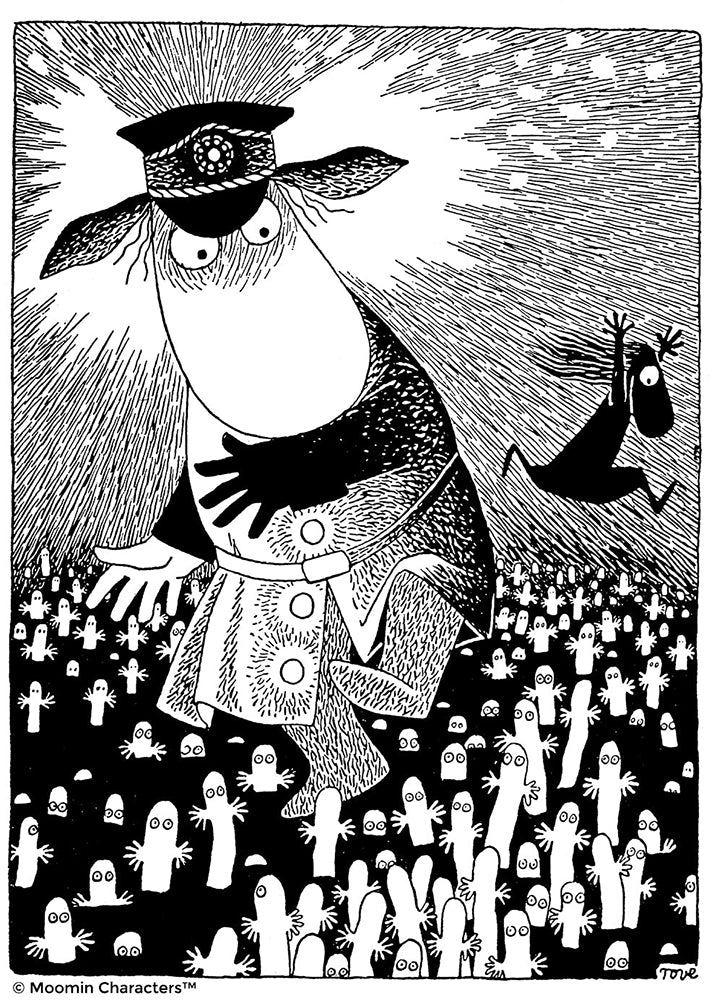 FatCloth for Moomin Shock is based on Tove Jansson’s original black & white illustrations created for her stories