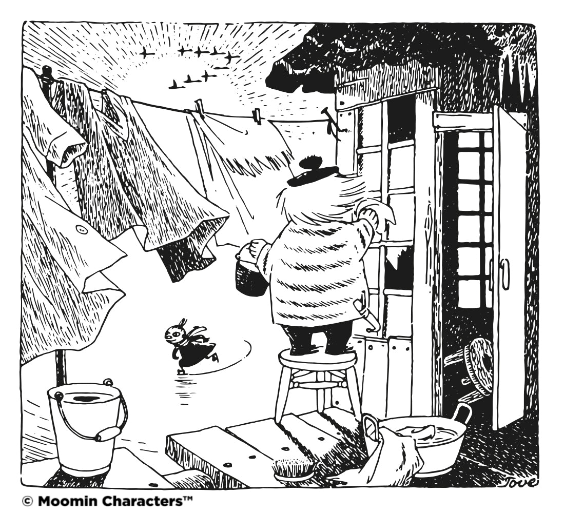 FatCloth for Moomin Spring is based on Tove Jansson’s original black & white illustrations created for her timeless novels
